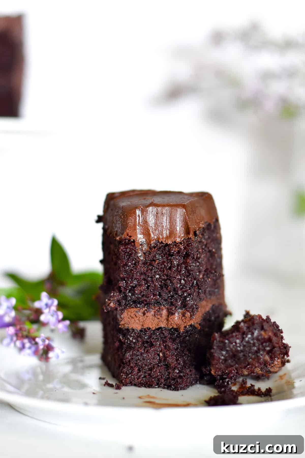 slice of cake with bite out of it.