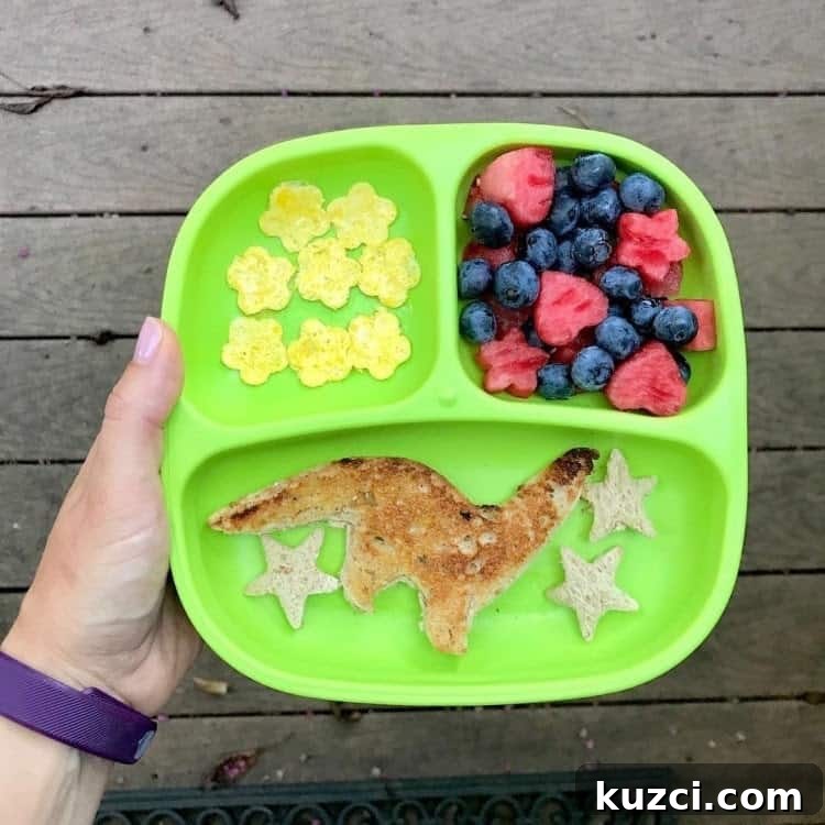 18 Toddler Breakfast Ideas from a Registered Dietitian 2 toddler friendly egg breakfasts separated with berries and fun shapes