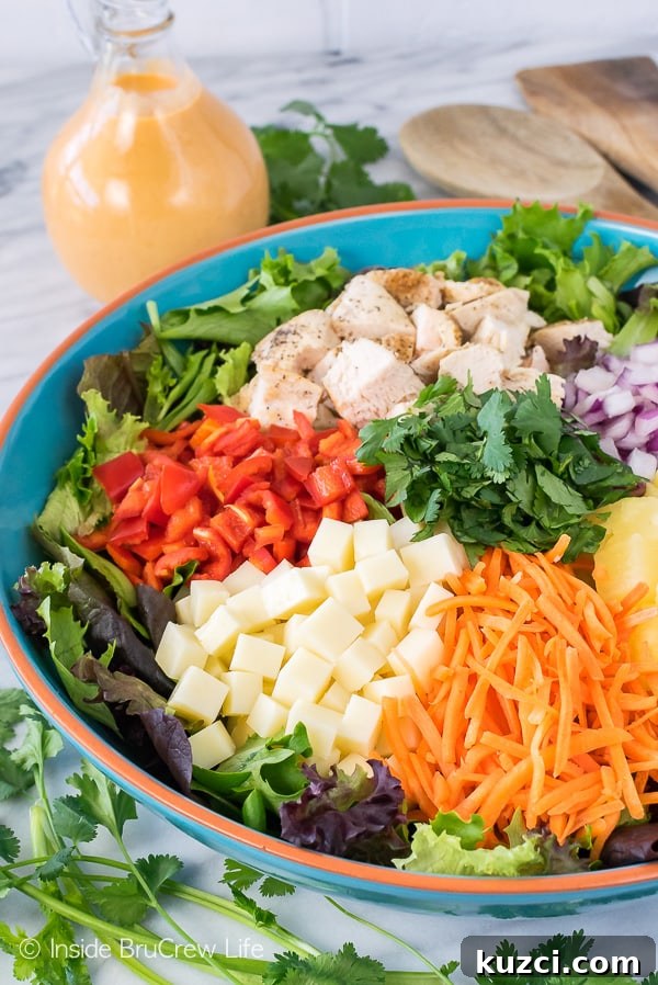 Pineapple Sriracha Chicken Salad - fresh veggies and a sweet and spicy homemade dressing make this salad recipe a hit for hot summer months! Pineapple Sriracha Chicken Salad - fresh veggies and a sweet and spicy homemade dressing make this salad recipe a hit for hot summer months!