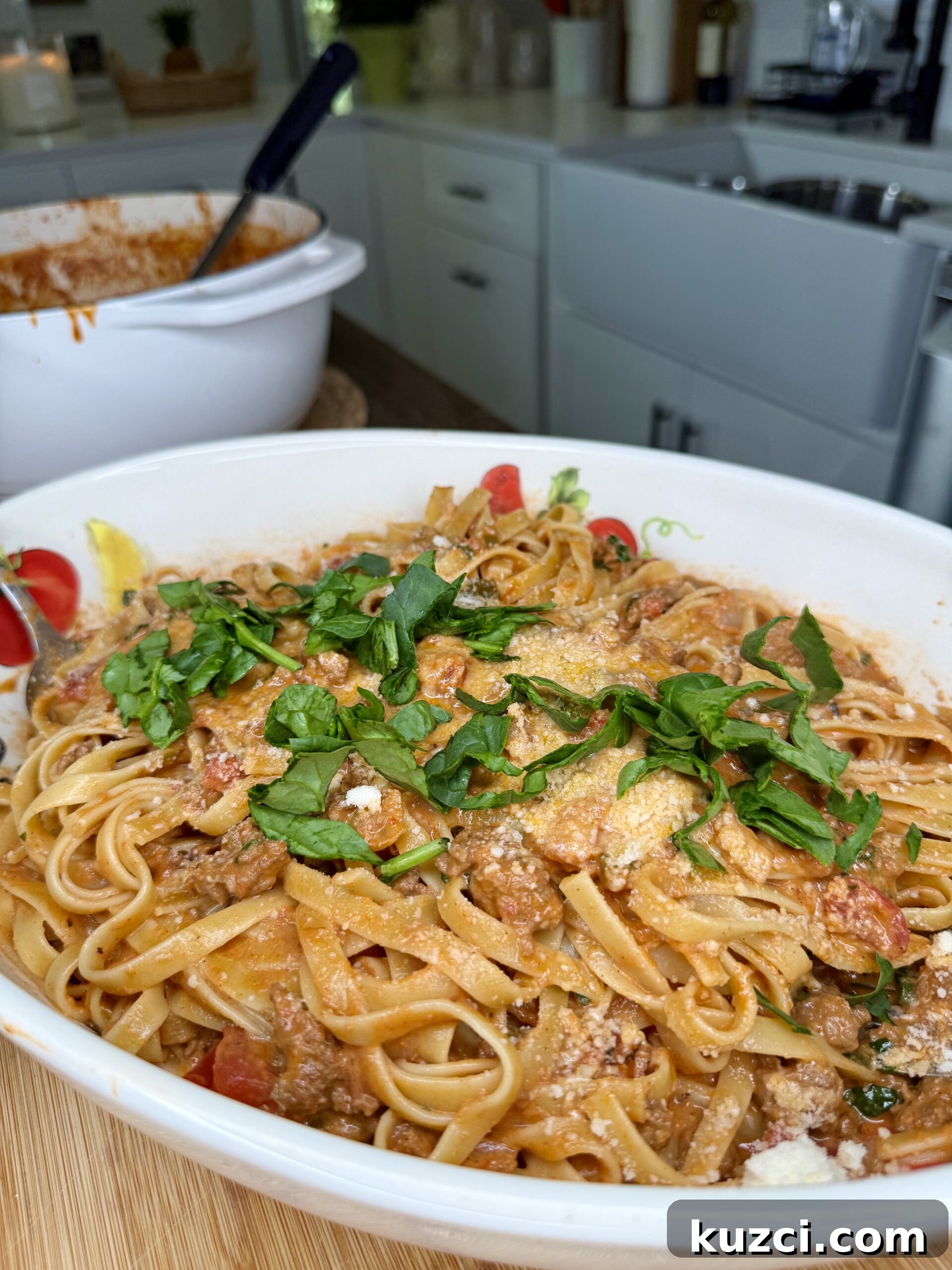 Creamy Sausage and Peppers Fettuccine 34 Family dinner pasta recipe