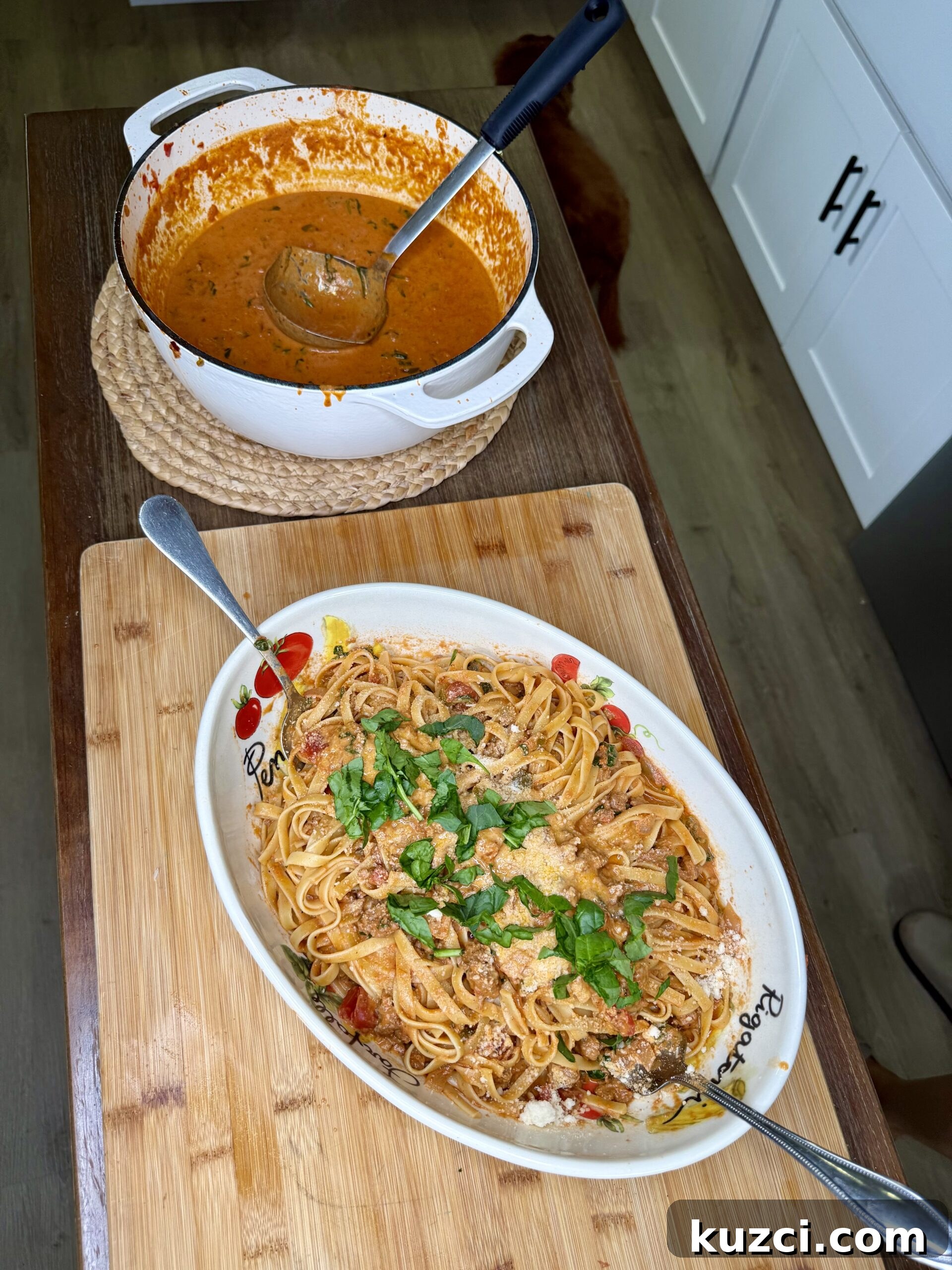 Creamy Sausage and Peppers Fettuccine 36 Fettuccine with sausage peppers and parmesan