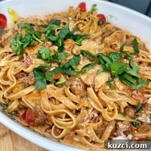 Creamy Sausage and Peppers Fettuccine 40 Sausage and Peppers Creamy Fettuccine