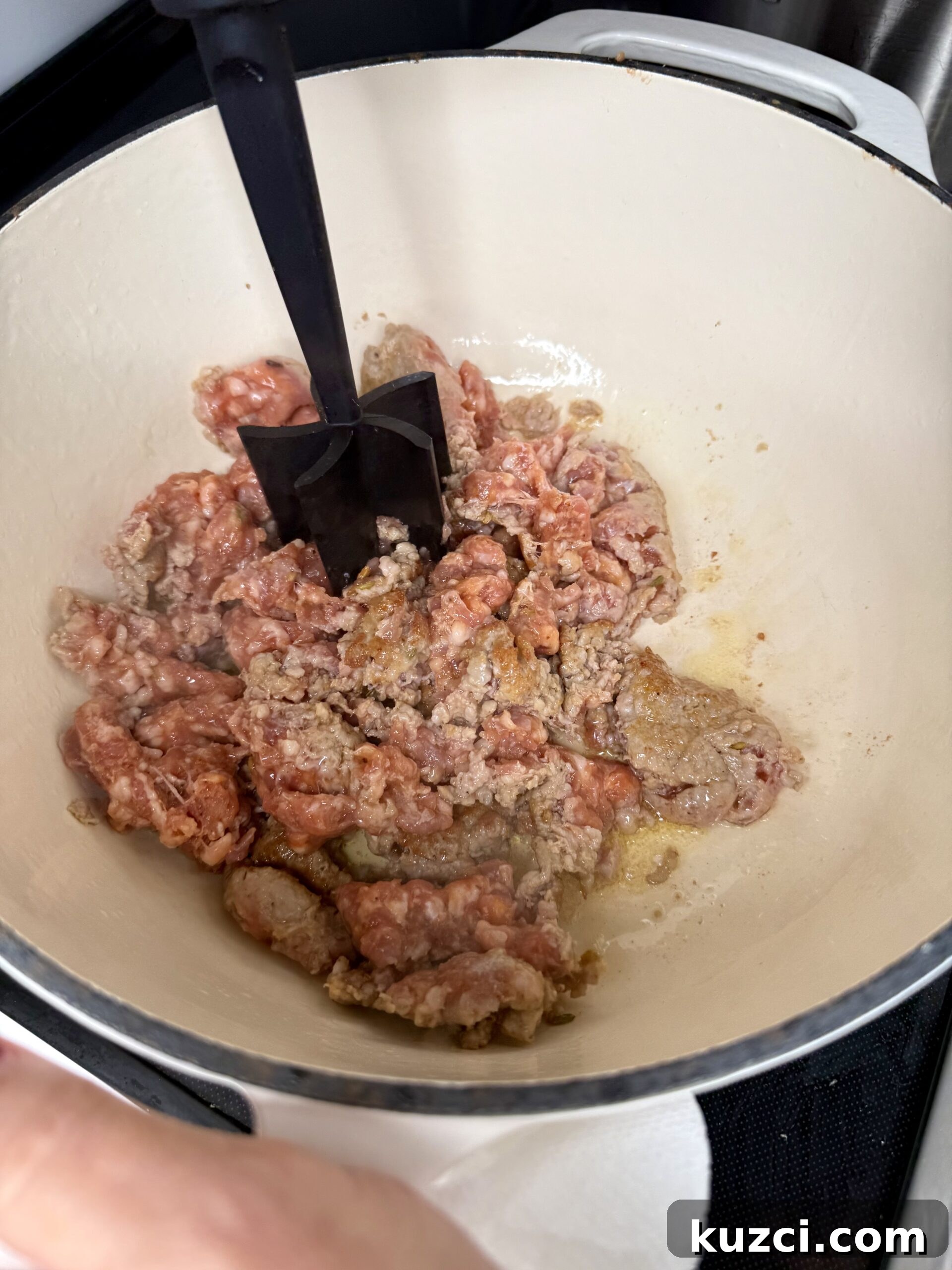 Creamy Sausage and Peppers Fettuccine 10 Sautéing tomato paste with sausage