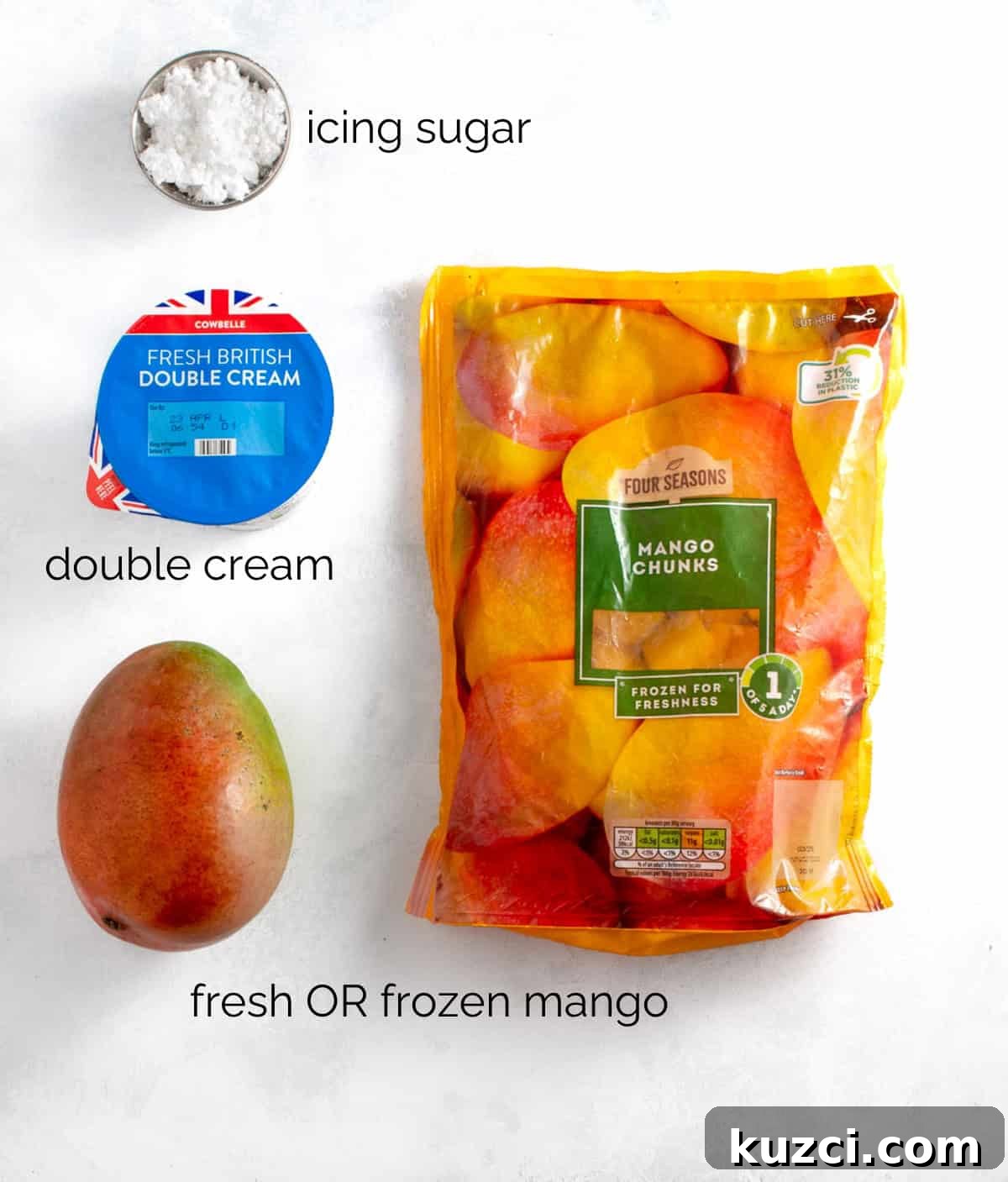 Creamy Mango Mousse Recipe 3 Mango mousse ingredients.
