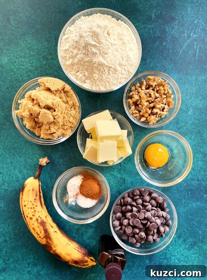 chocolate chip banana bread cookies ingredients