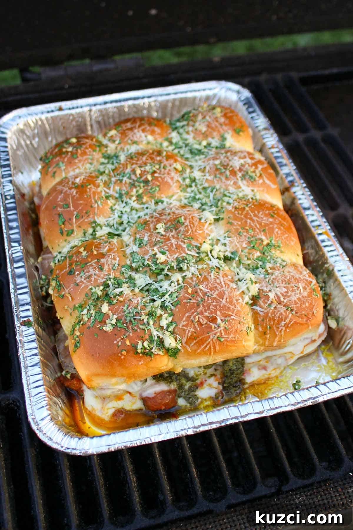 Italian Sliders with Hawaiian Rolls 7 Caramelized Italian sliders after cooking.