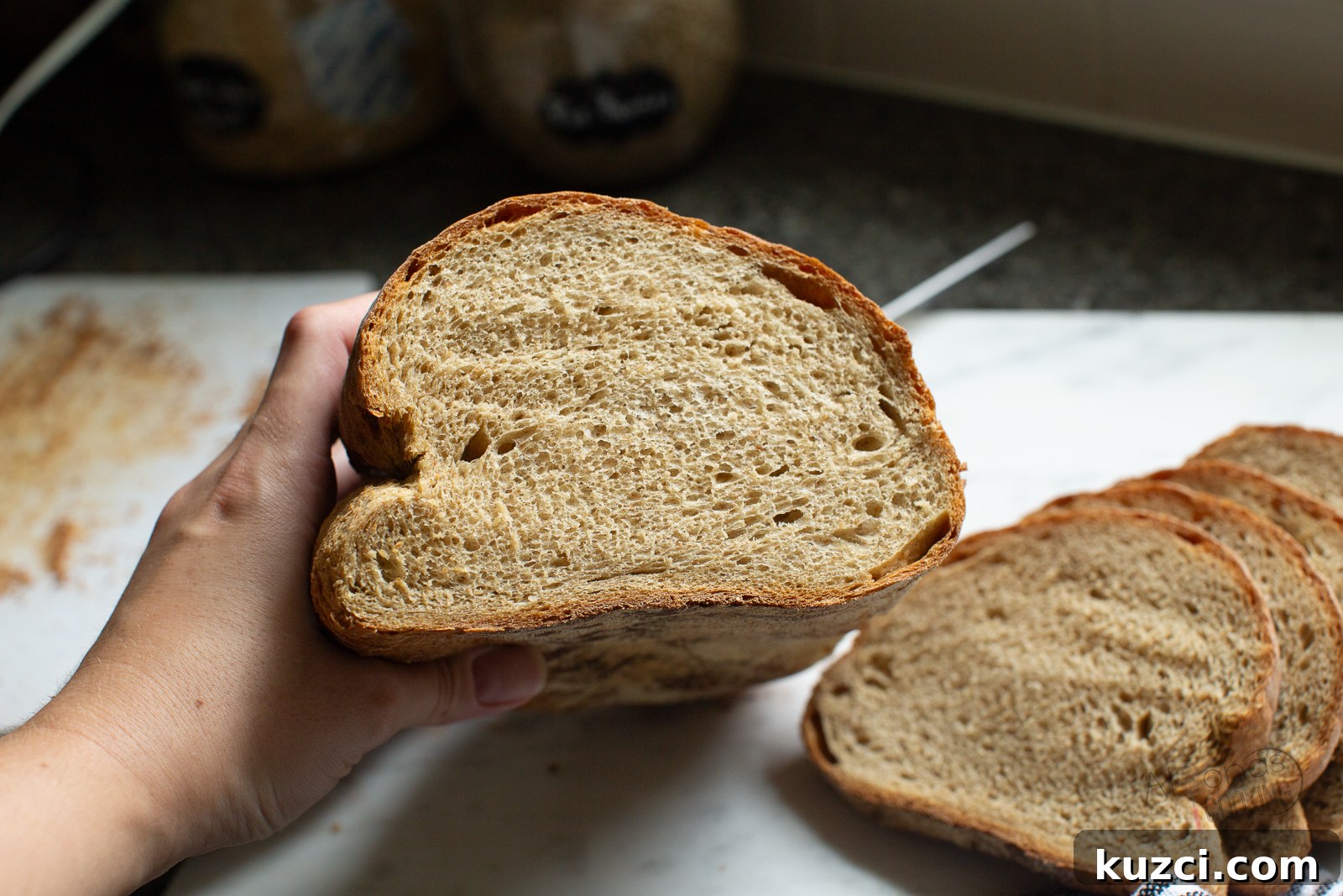 inside of a Lithuanian bread loaf 