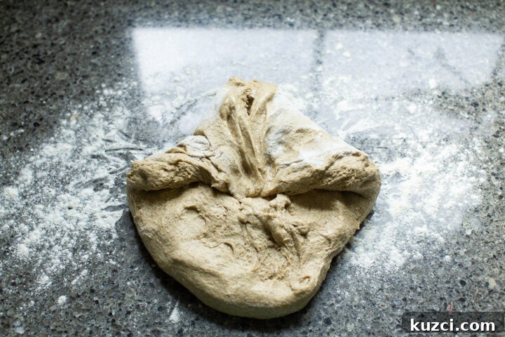 shaping Lithuanian bread