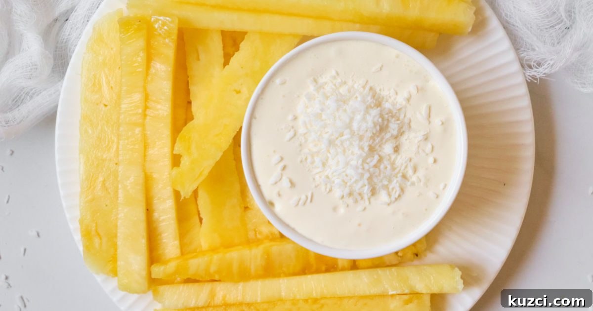 4-Ingredient Pina Colada Fruit Dip Recipe 3 pineapple coconut dip