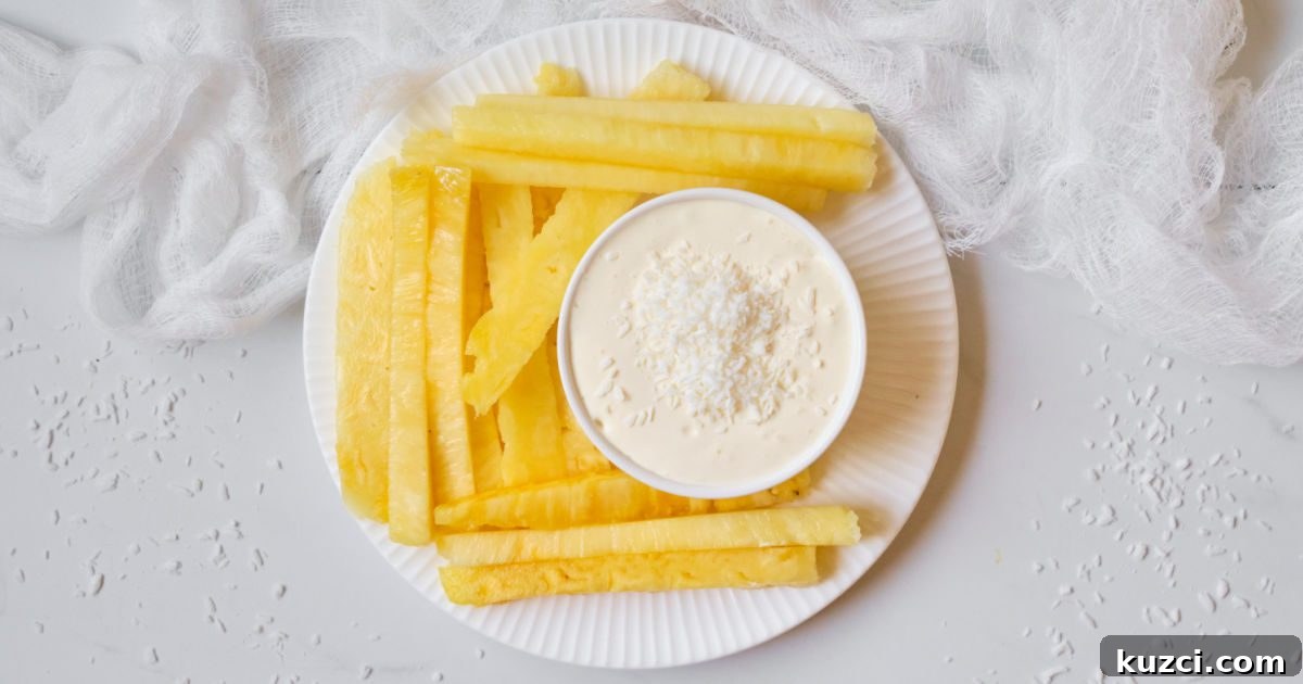 4-Ingredient Pina Colada Fruit Dip Recipe 7 feature pina colada dip