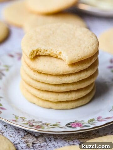Old-fashioned southern tea cakes on a white plate.