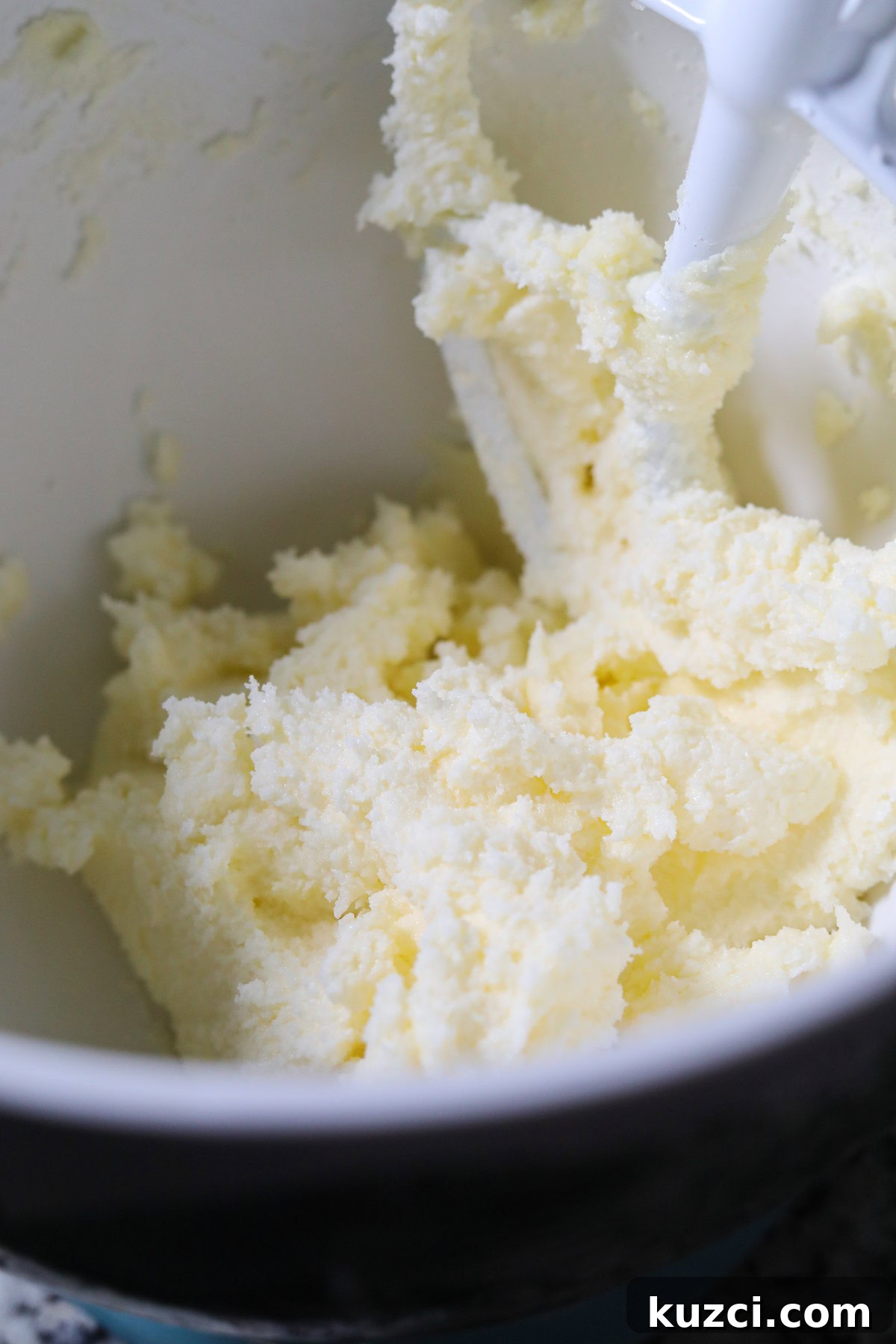 Cardamom Butter Cookies Recipe 5 creamed butter and sugar in bowl.