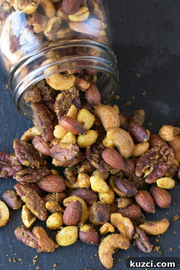 Curry-Spiced Roasted Nut Mix 2 Curried Nut Mix | cakenknife.com #snack #trailmix #recipe