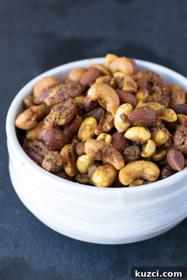 Curry-Spiced Roasted Nut Mix 3 Curried Nut Mix | cakenknife.com #snack #trailmix #recipe