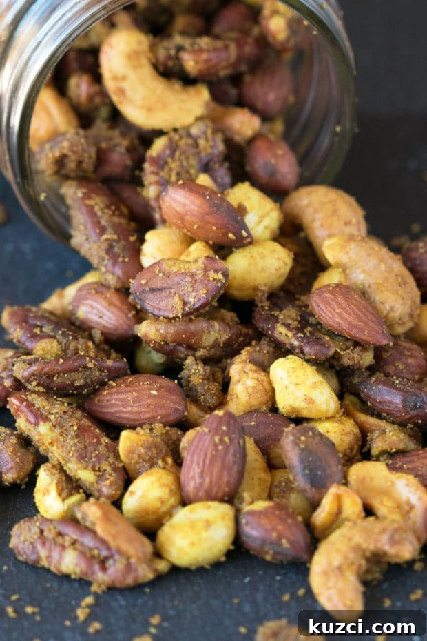 Curry-Spiced Roasted Nut Mix 4 Curried Nut Mix | cakenknife.com #snack #trailmix #recipe