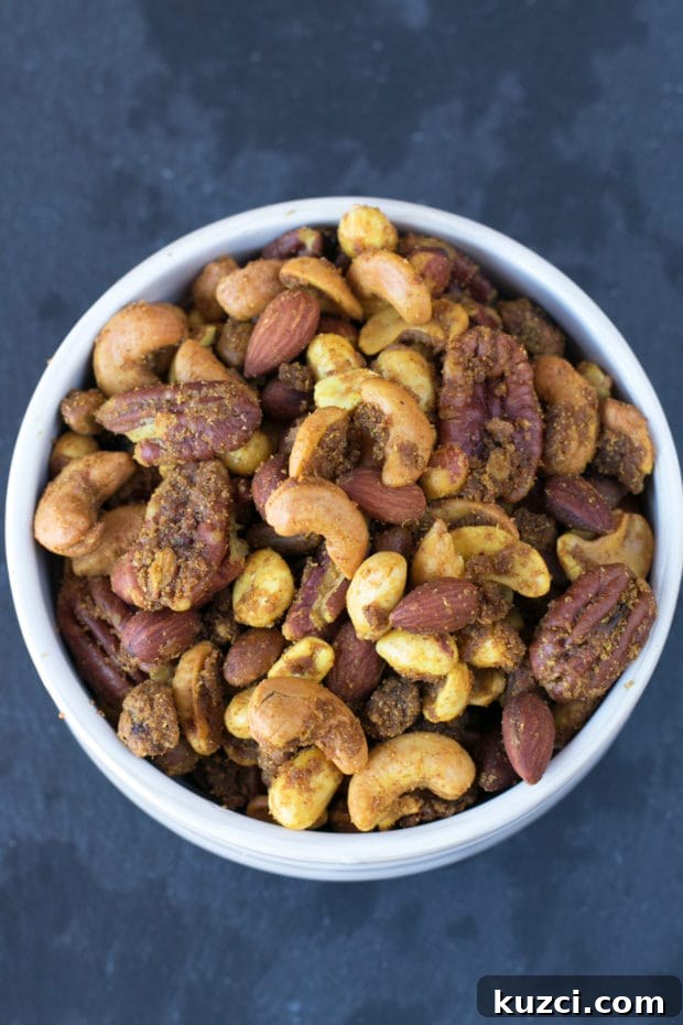 Curry-Spiced Roasted Nut Mix 5 Curried Nut Mix | cakenknife.com #snack #trailmix #recipe