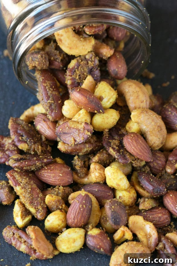 Curry-Spiced Roasted Nut Mix 6 Curried Nut Mix | cakenknife.com #snack #trailmix #recipe