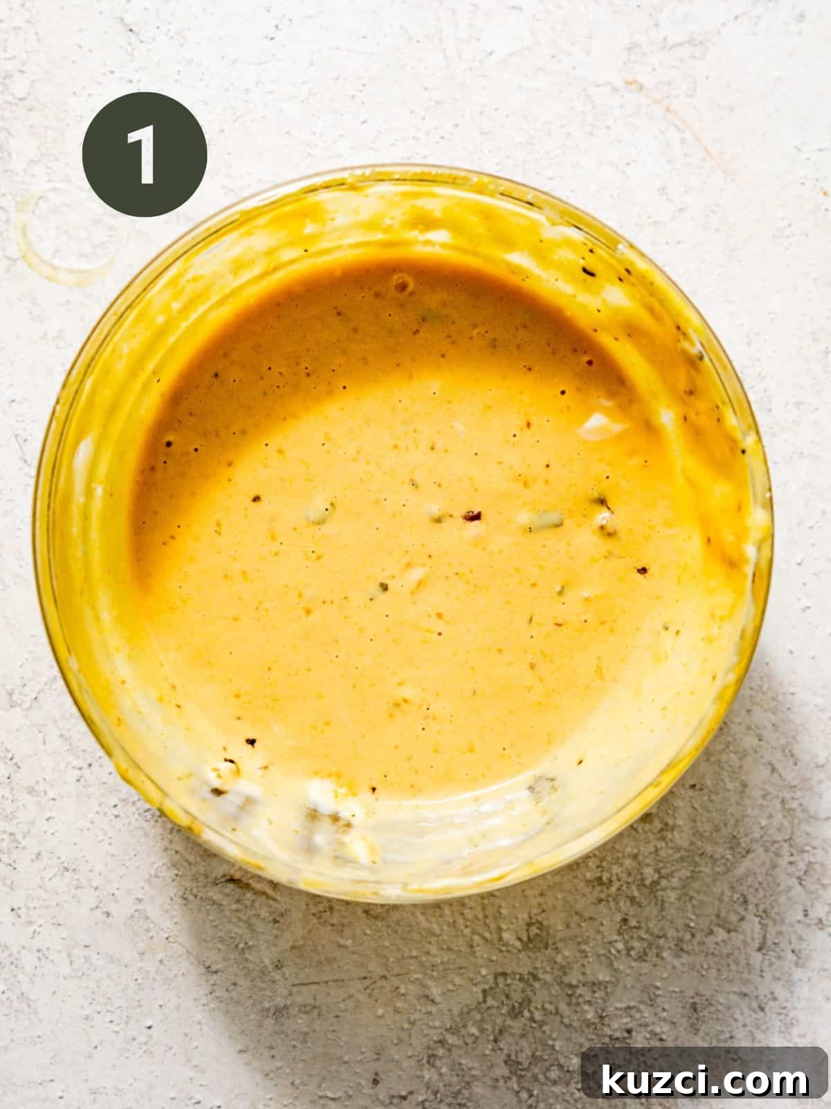 burger sauce whisked together in a bowl.