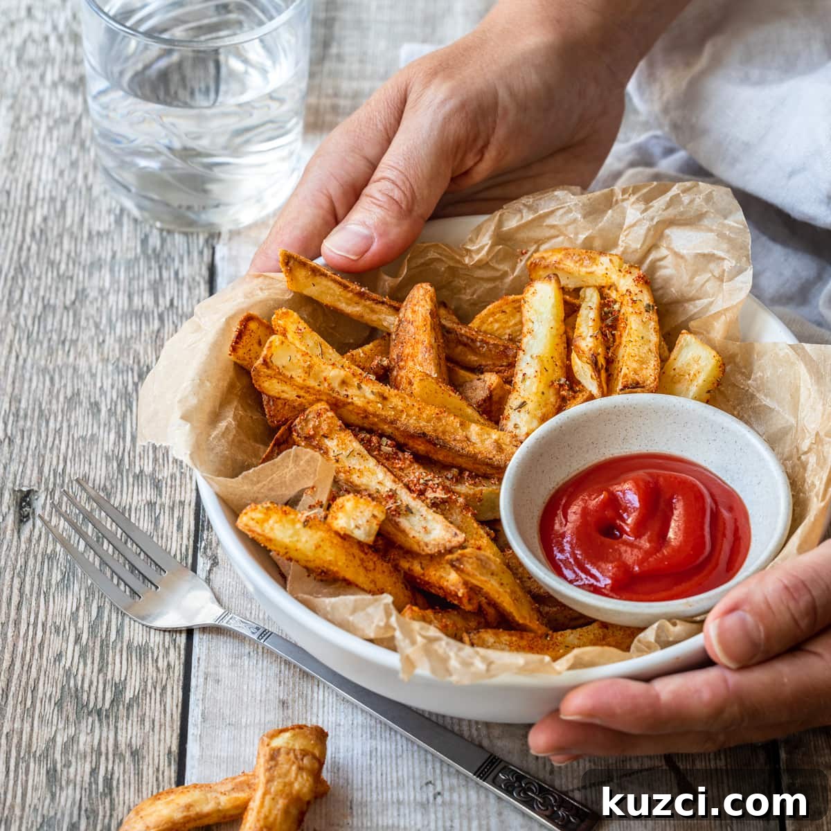 Crispy Spicy Air Fryer Fries Recipe 2 bowl of spicy air fryer chips