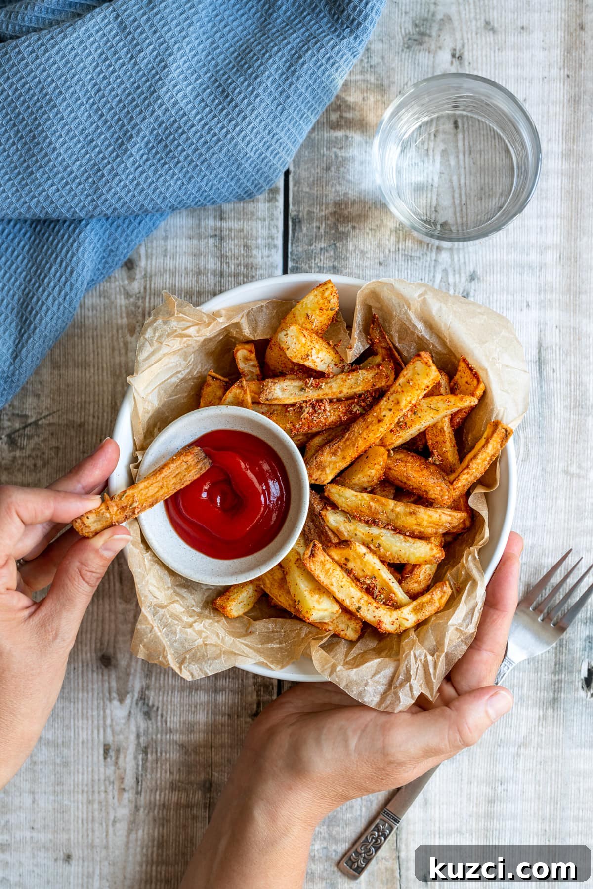 Crispy Spicy Air Fryer Fries Recipe 4 spicy air fryer fries and ketchup
