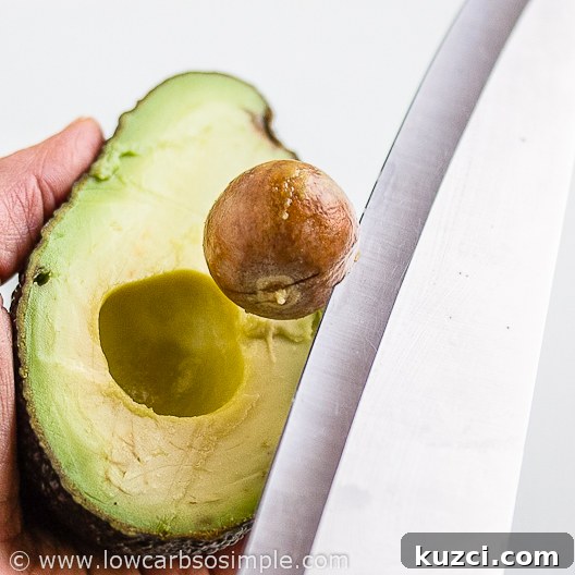 Dairy Free Shrimp Avocado Red Grapefruit Salad 6 Shrimp Avocado and Red Grapefruit Appetizer; Removing the Avocado Pit | Low-Carb, So Simple