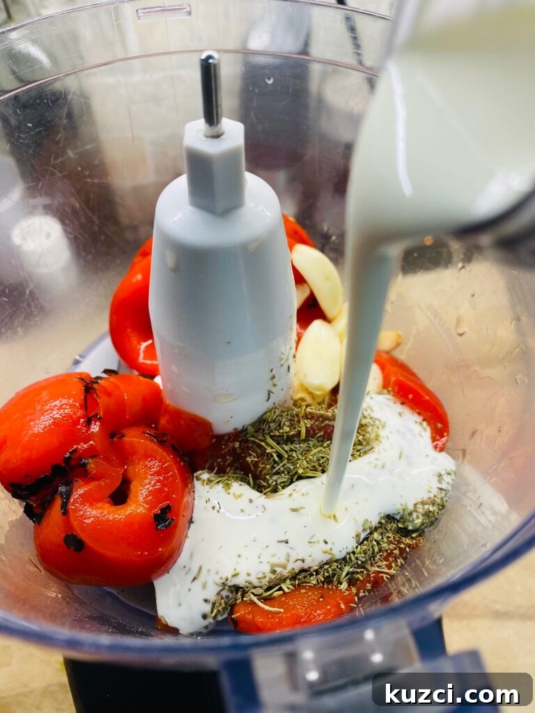 Blackstone Shrimp Tortellini with Red Pepper Sauce 3 making the cream sauce in the blender