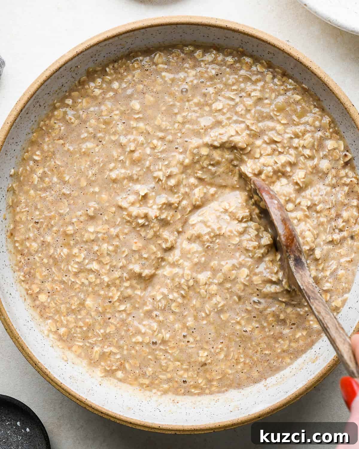 Peanut Butter Banana Baked Oatmeal Recipe 6 making peanut butter banana baked oatmeal, dry ingredients after mixing