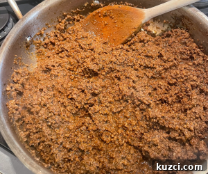 Beef mixture simmering