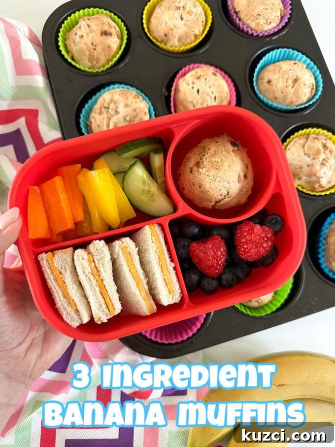 3 Ingredient Banana Muffins Pinterest Pin