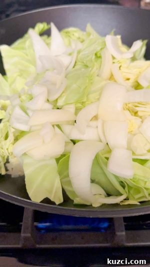 Southern Cabbage Recipes on The Soul Food Pod Episode 3 16 Once the butter has melted, add the chopped cabbage, onion, chicken broth, apple cider vinegar, Old Bay or Cajun seasoning, garlic powder, red pepper flakes, salt, and pepper to the skillet