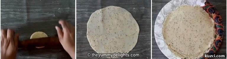Verki (Varki) Puri Recipe: Layered Gujarati Puris 5 rolling the dough to make verki puri