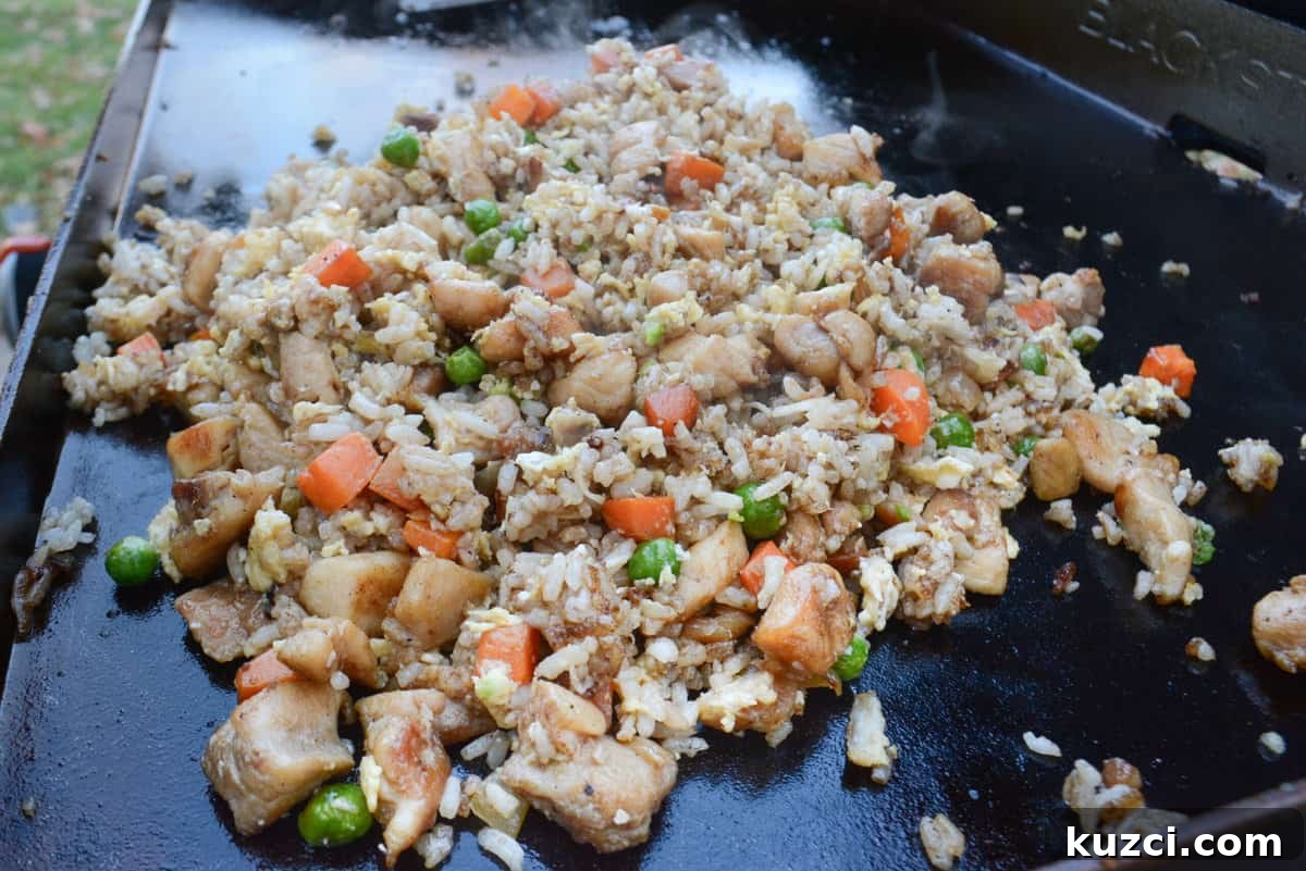 Blackstone Chicken Fried Rice Recipe 12 finished blackstone chicken fried rice