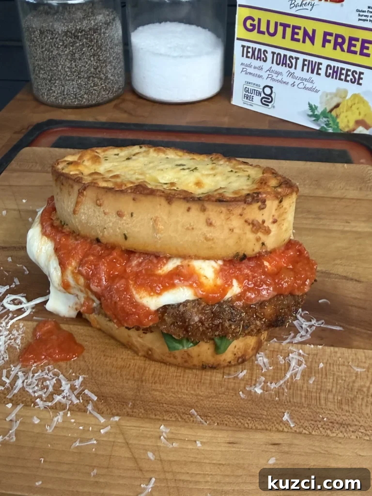 Crispy Chicken Parmesan Sandwich Recipe 11 Assembling chicken parmesan sandwich