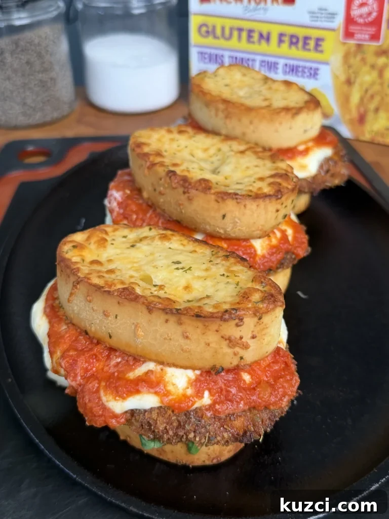 Crispy Chicken Parmesan Sandwich Recipe 4 Three chicken parmesan sandwiches