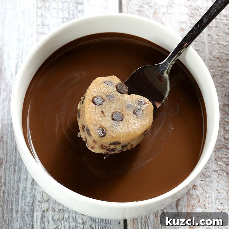 Chocolate Chip Cookie Dough Valentine's Heart Cookies 4 Cookie Dough Valentines Hearts chocolate dipped
