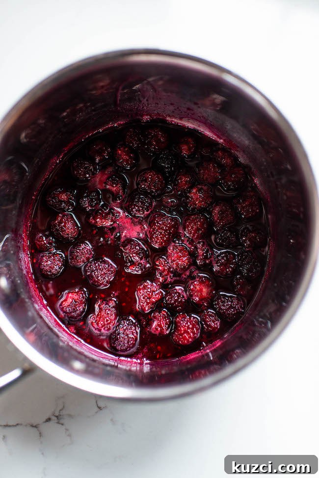 Homemade blackberry jam for cheesecake bars