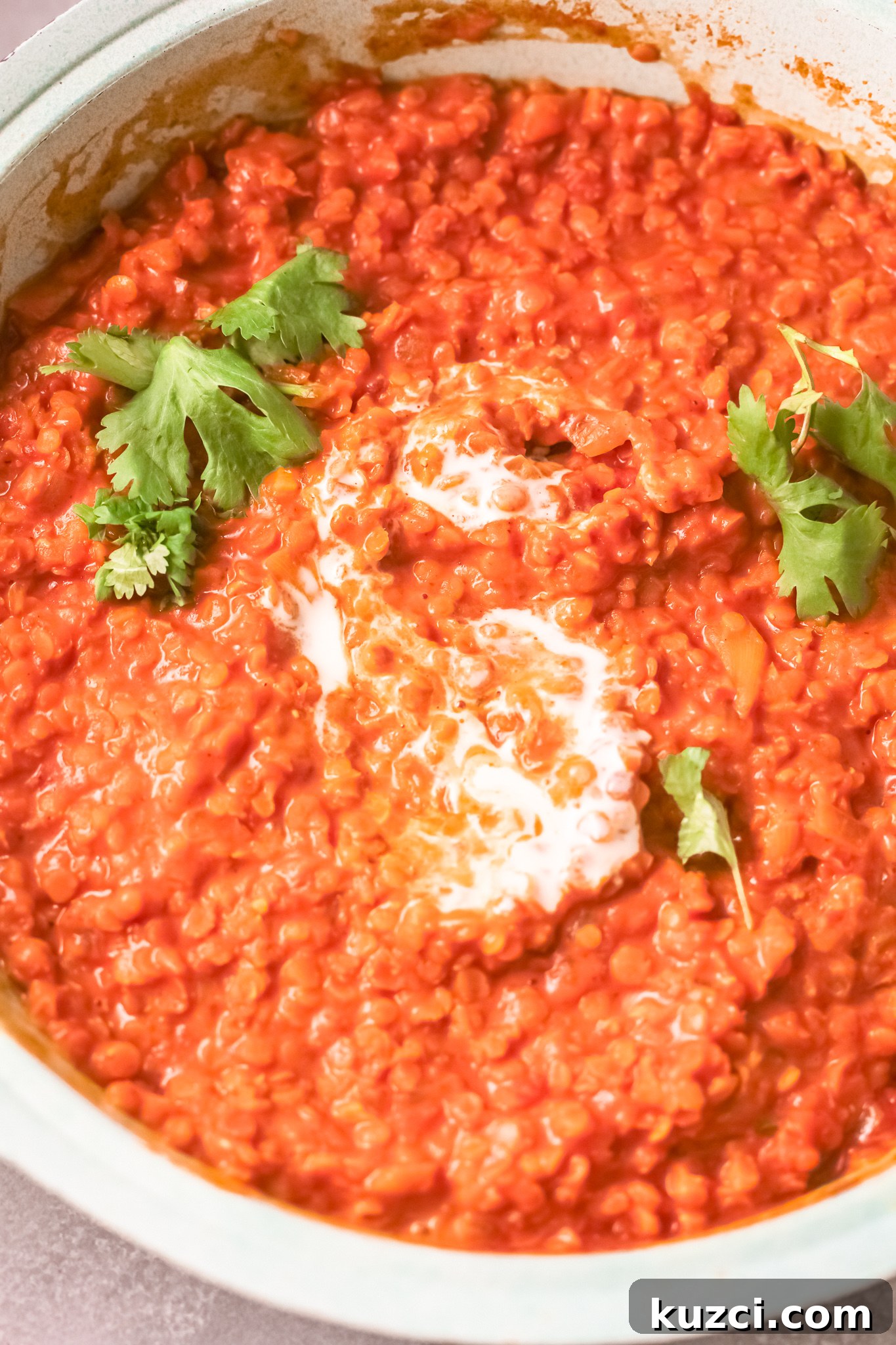 Creamy Red Lentil Curry Recipe: Spiced Indian Dal 4 Red Lentil Curry with parsley.