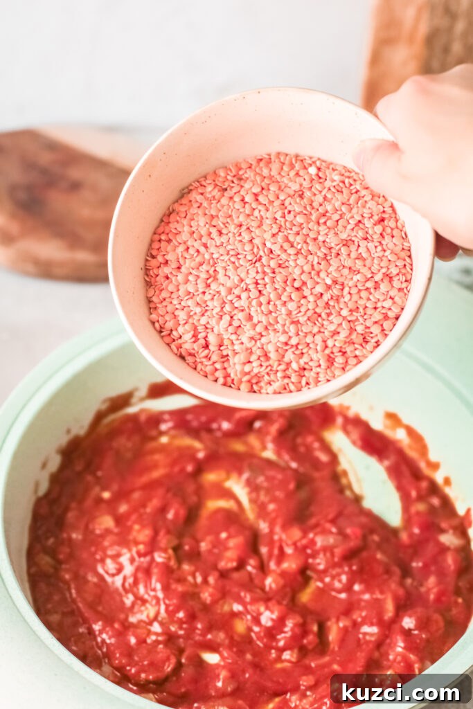 Creamy Red Lentil Curry Recipe: Spiced Indian Dal 7 Red Lentil Curry with lentils.