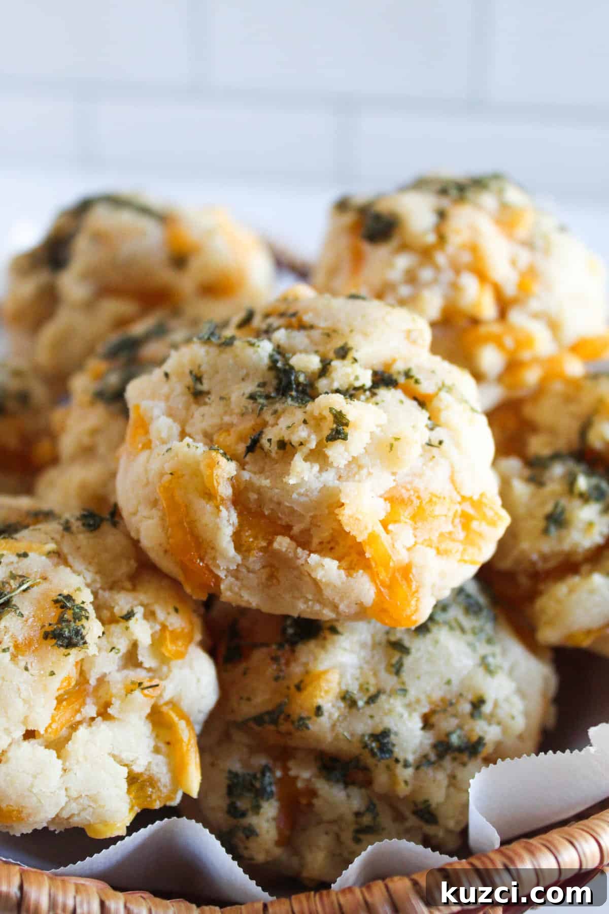 Gluten Free Dairy Free Cheddar Bay Biscuits Copycat 2 gluten free cheddar bay biscuit up close.