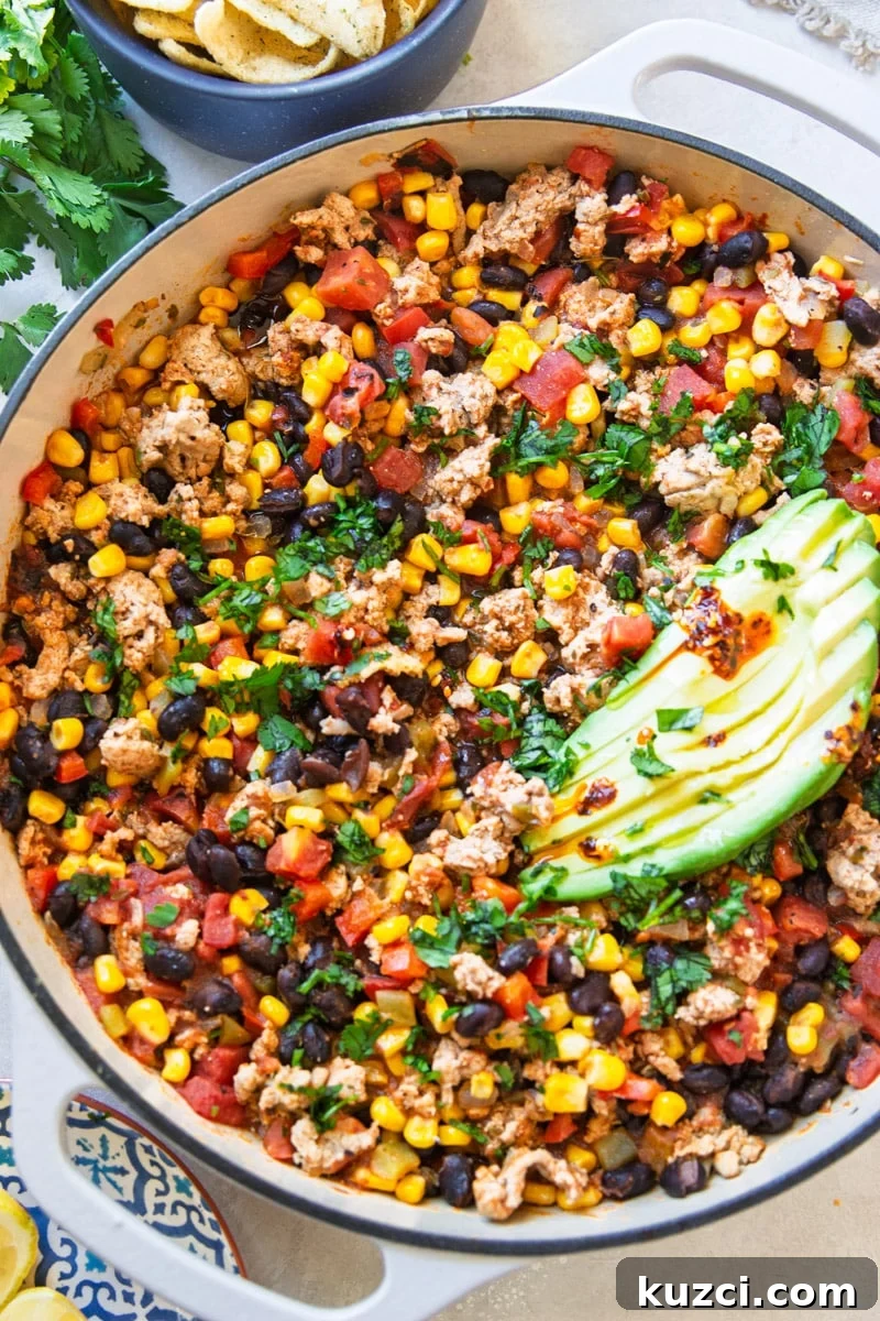 One Pan Ground Turkey Taco Skillet 8 Turkey taco skillet served