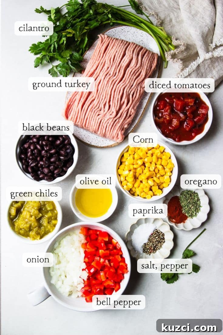 One Pan Ground Turkey Taco Skillet 4 Ingredients for Turkey Taco Skillet