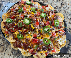 Finished smoked brisket nachos