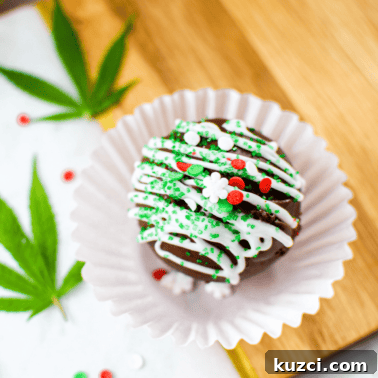 Quick Cannabis Chocolate Recipe for Homemade Edibles 9 A final image shot of a cannabis hot cocoa bomb inside a white cupcake liner