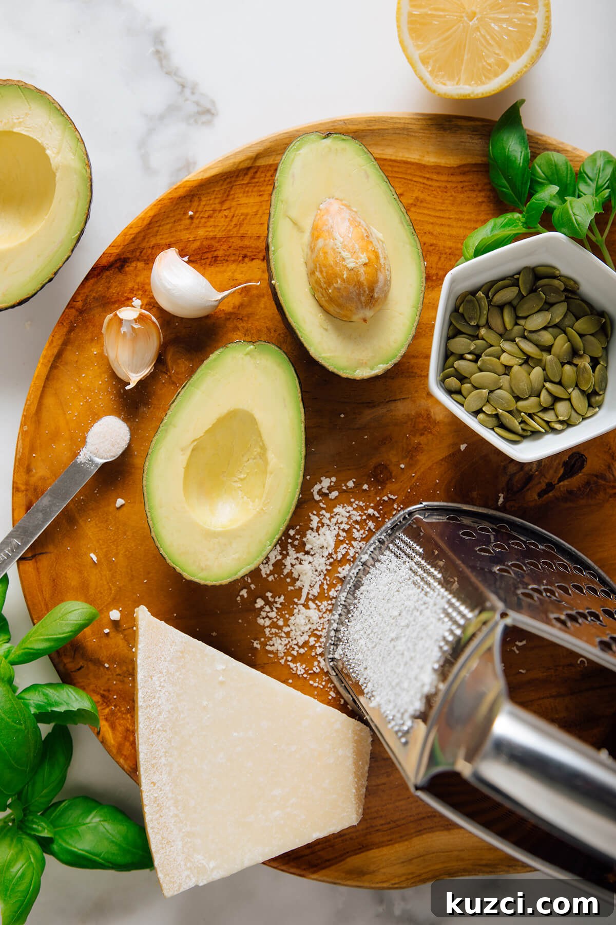 Creamy Avocado Pesto Pasta Recipe 3 avocado pesto ingredients