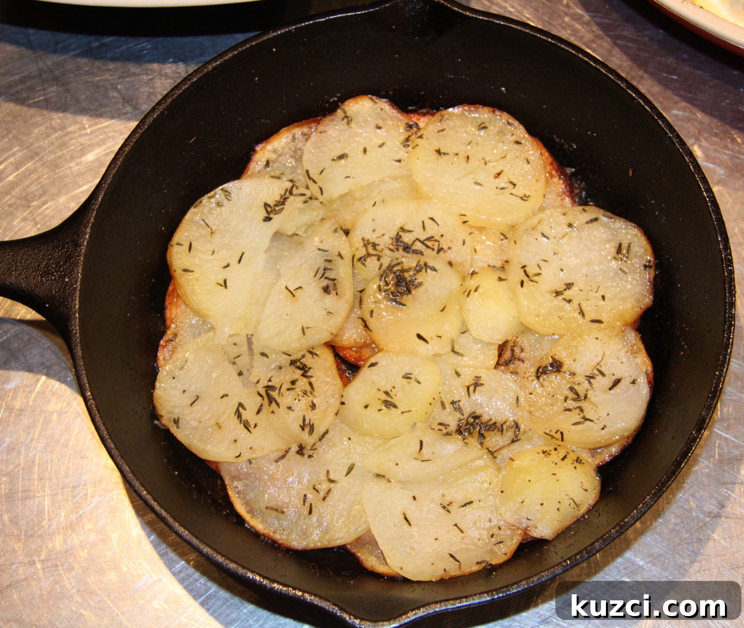 Potatoes Anna Pommes Anna Classic French Crispy Potatoes 4 Potatoes Anna in skillet