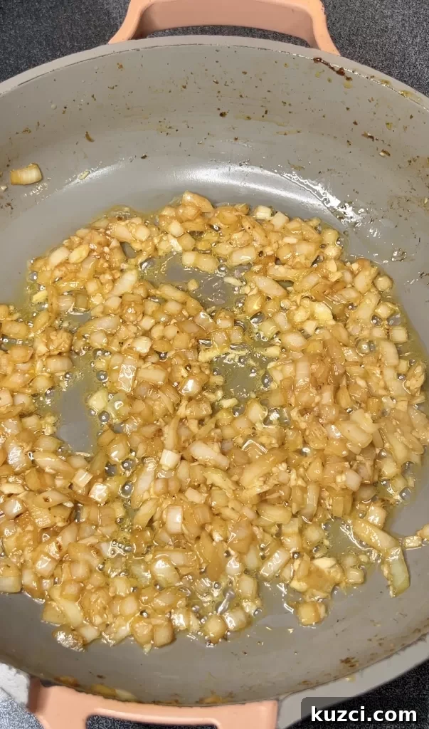 Cooked onion and garlic mixture