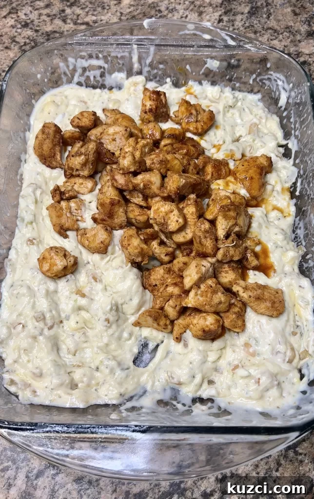 Sour cream added to casserole sauce