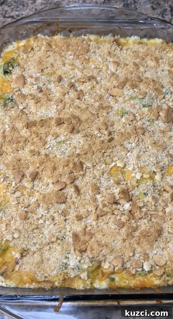 Baked Chicken Divan with cracker topping