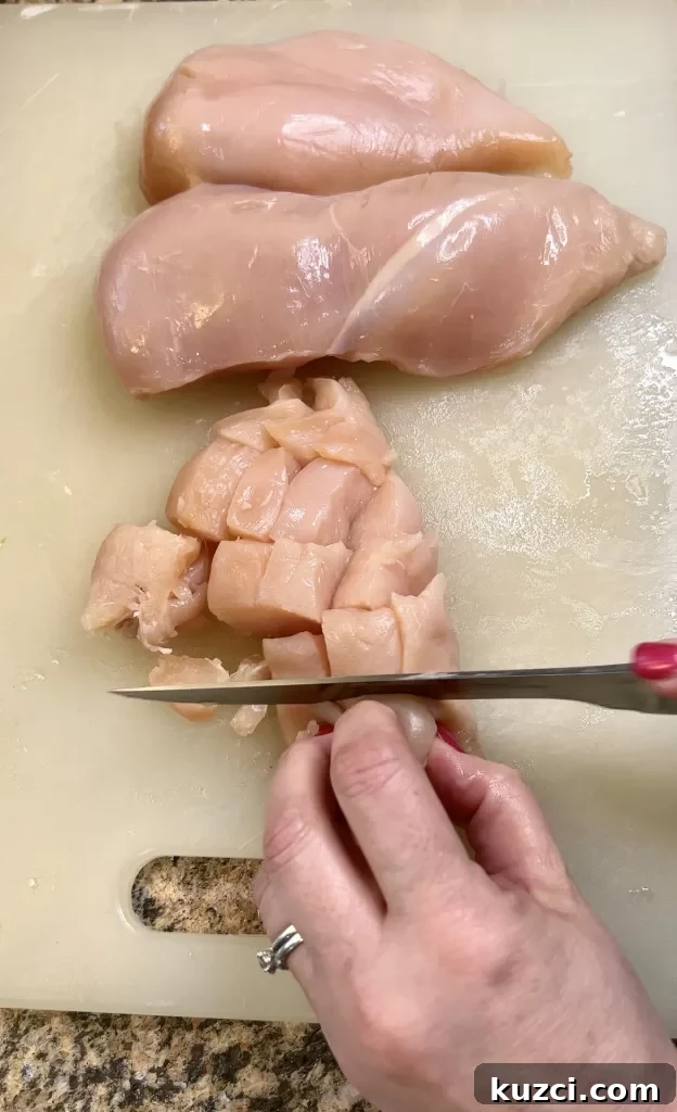 Seasoned chicken pieces for Chicken Divan