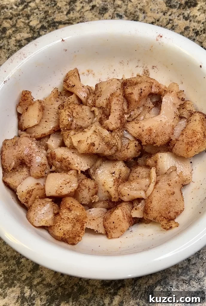 Seasoned chicken ready to cook